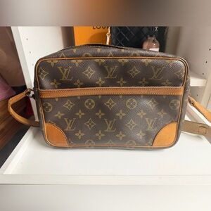 Louis Vuitton Monogram Tan and Brown Messenger Bag